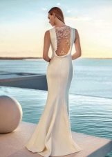 White evening dress with lace back
