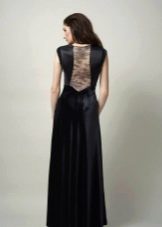 Evening dress with lace insert on the back