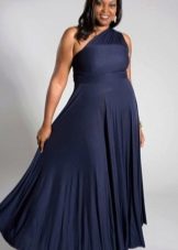 Asymmetrical evening dress for full wedding