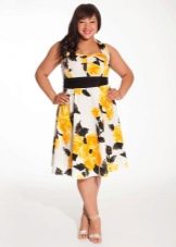 Colored summer evening dress for a wedding for full