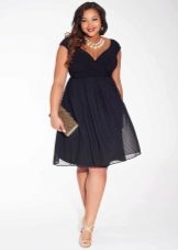 Dark blue short wedding dress for the fat