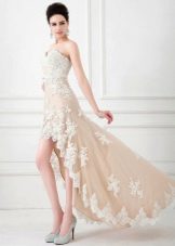 Evening dress short in front long in back lace