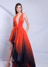 evening dress short in front long in back from Tarek Zino