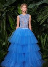 Tiered puffy evening dress