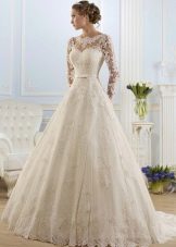 Wedding dress with a closed neck from the ROMANCE collection by Naviblue Bridal