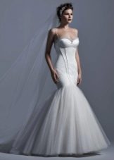 Mermaid wedding dress with a puffy skirt