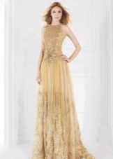 Gold color wedding dress