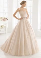 Beige wedding dress
