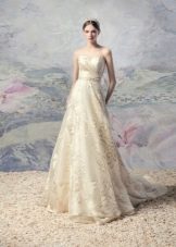 Wedding dress from Papilio with gold pattern