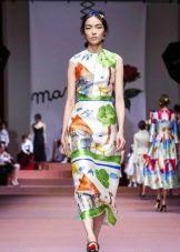 Dolce Gabbana short evening dress with print 2016