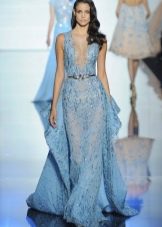 Pale cornflower blue wedding dress
