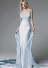 Straight wedding dress light blue