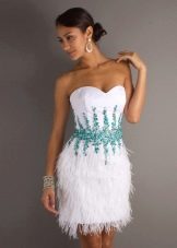 Wedding dress with blue decor