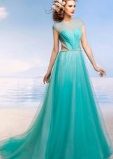 Lush turquoise wedding dress