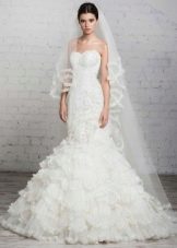 wedding dress from Romanova mermaid with flounces