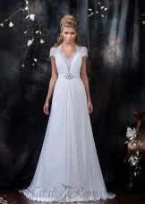 Draped wedding dress