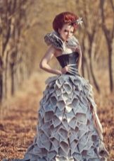 Evening dress from newspapers