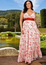 Evening dress with medium pattern
