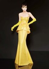 Evening dress mermaid yellow