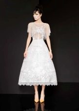 White lace evening dress