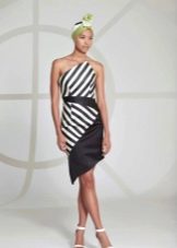White and black festive wedding dress