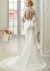 Backless illusion wedding dress