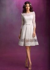 Robe de mariée courte bouffante à manches