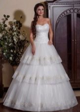 A-line tiered wedding dress
