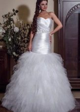 Mermaid wedding dress with a puffy skirt
