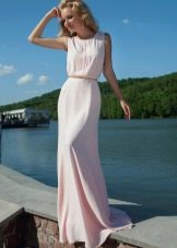 Soft pink evening dress for the restaurant