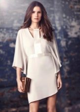 Short silk evening dress with sleeves
