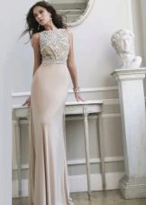 Silk nude evening dress