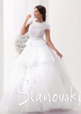 Lush wedding dress with a layered skirt