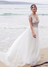 Wedding dress from the Spirit collection by Anna Campbell with a decorated corset