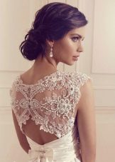 Wedding dress with lace on the back