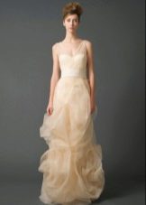 Wedding dress by Vera Wong from the collection of 2011 champagne