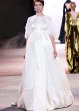 White wedding dress with puffy sleeves