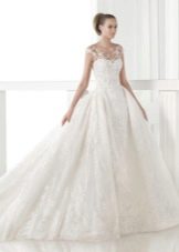 Lush white wedding dress from Pronovias