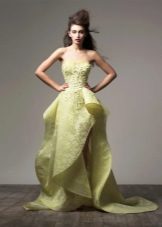 Floor-length asymmetrical evening dress