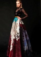 Colored evening dress puffy