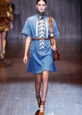 Gucci short sleeve denim dress
