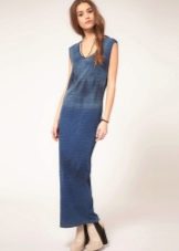 Floor-length denim dress
