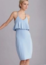 Midi blue peplum dress