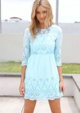 Perforated blue dress
