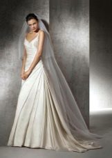 Draped wedding dress