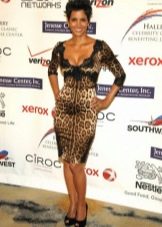 Leopard print mid-length dress