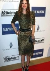 Leopard-print straight-cut midi dress