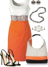 Orange dress with white