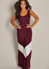 Burgundy and white dress