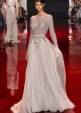 Chiffon dress with rhinestones